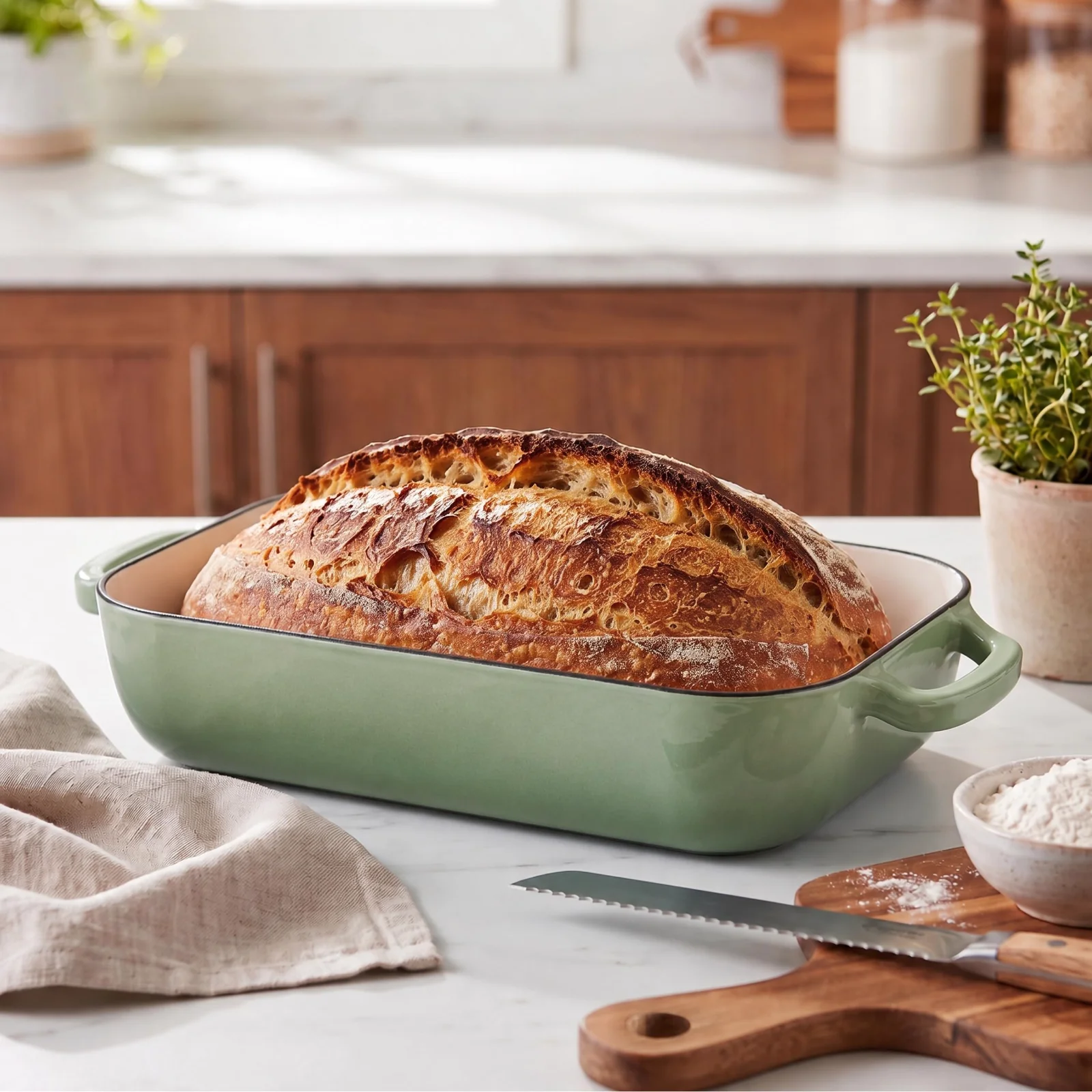 Domed loaf oven, sage green