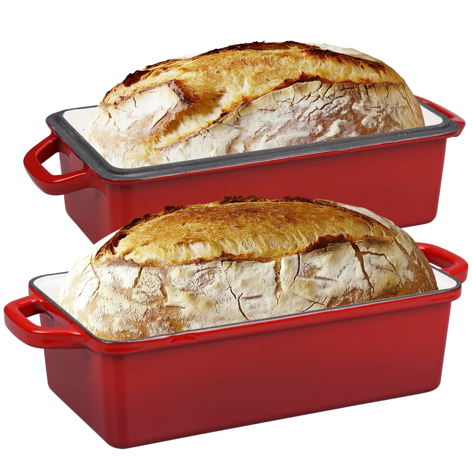 Double loaf pan, red